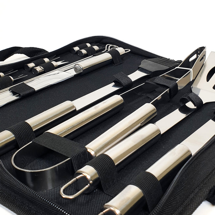 Krumble BBQ set 18-delig in opbergtas RVS