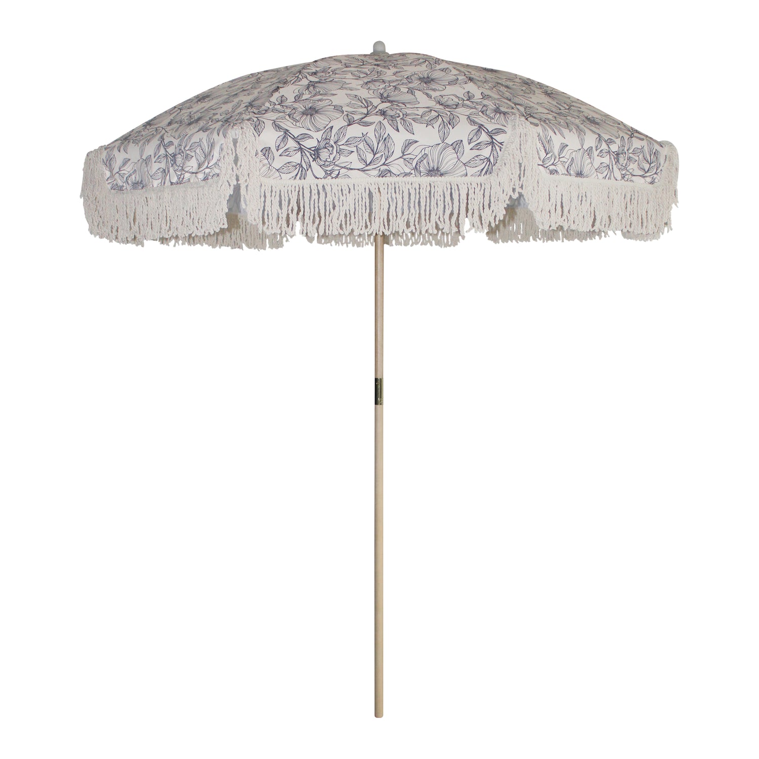 by fonQ basic Tassel Parasol Ø 200 cm - Blue Fleurs