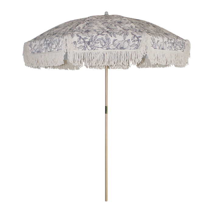 by fonQ basic Tassel Parasol Ø 200 cm - Blue Fleurs