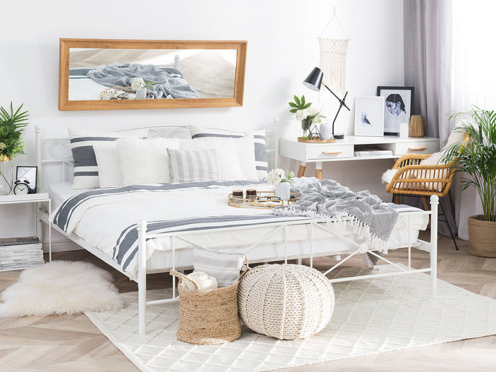 Beliani - RODEZ - Tweepersoonsbed - Wit - 160 x 200 cm - Metaal