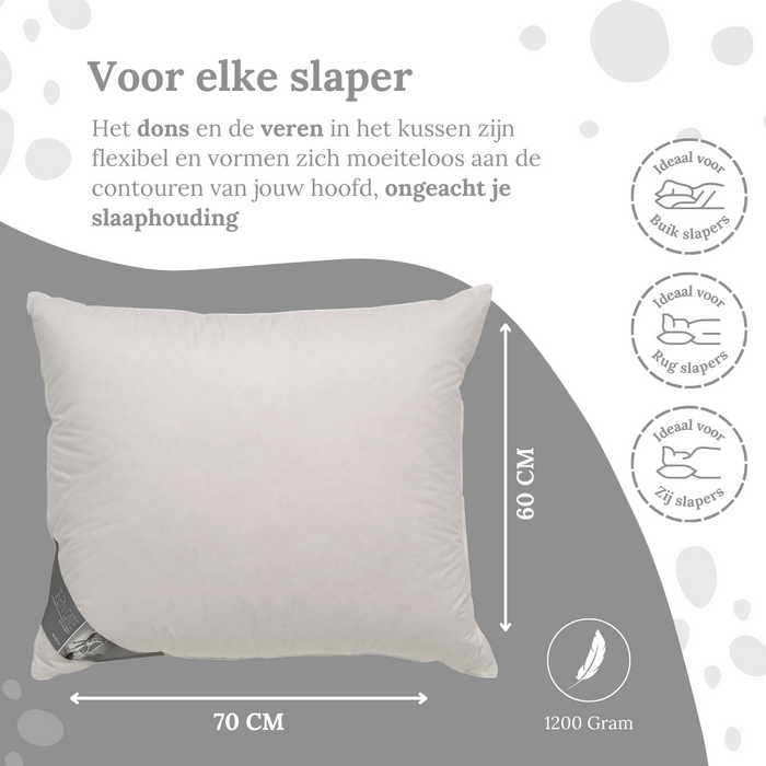 Ten Cate Double Face Eendendonzen Hoofdkussen 60x70 cm