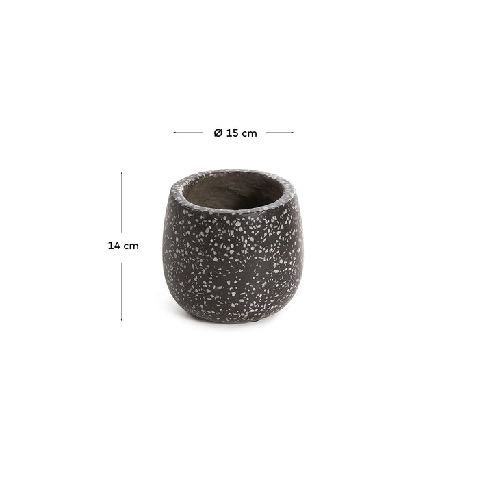 Kave Home - Braydon terrazzo bloempot zwart