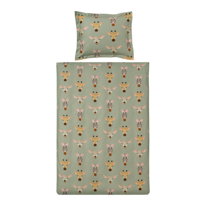 Vandyck Wildlife Kids Dekbedovertrek 140 x 200/220 cm - Light Olive