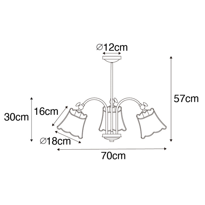 QAZQA Plafondlamp nona - Wit - Klassiek | Antiek - D 70cm