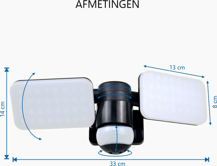 ELRO LF70 Duo LED Buitenlamp met Sensor - 2x10W - 1200LM - Zwart