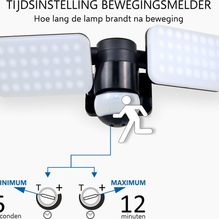 ELRO LF70 Duo LED Buitenlamp met Sensor - 2x10W - 1200LM - Zwart