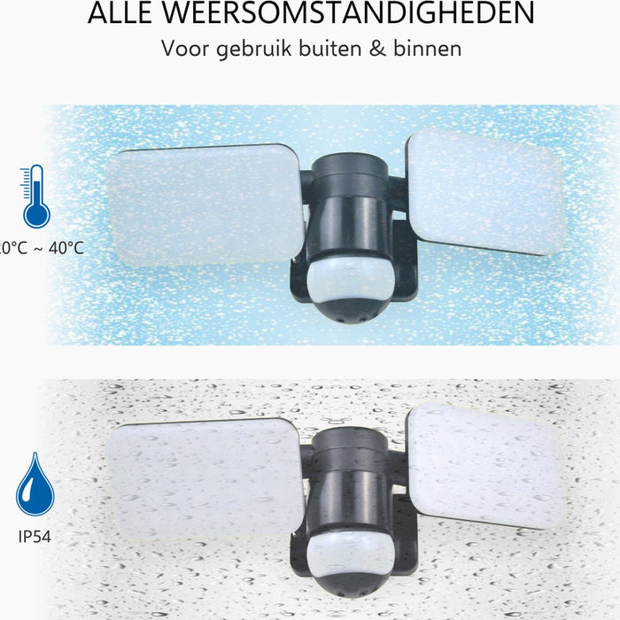 ELRO LF70 Duo LED Buitenlamp met Sensor - 2x10W - 1200LM - Zwart