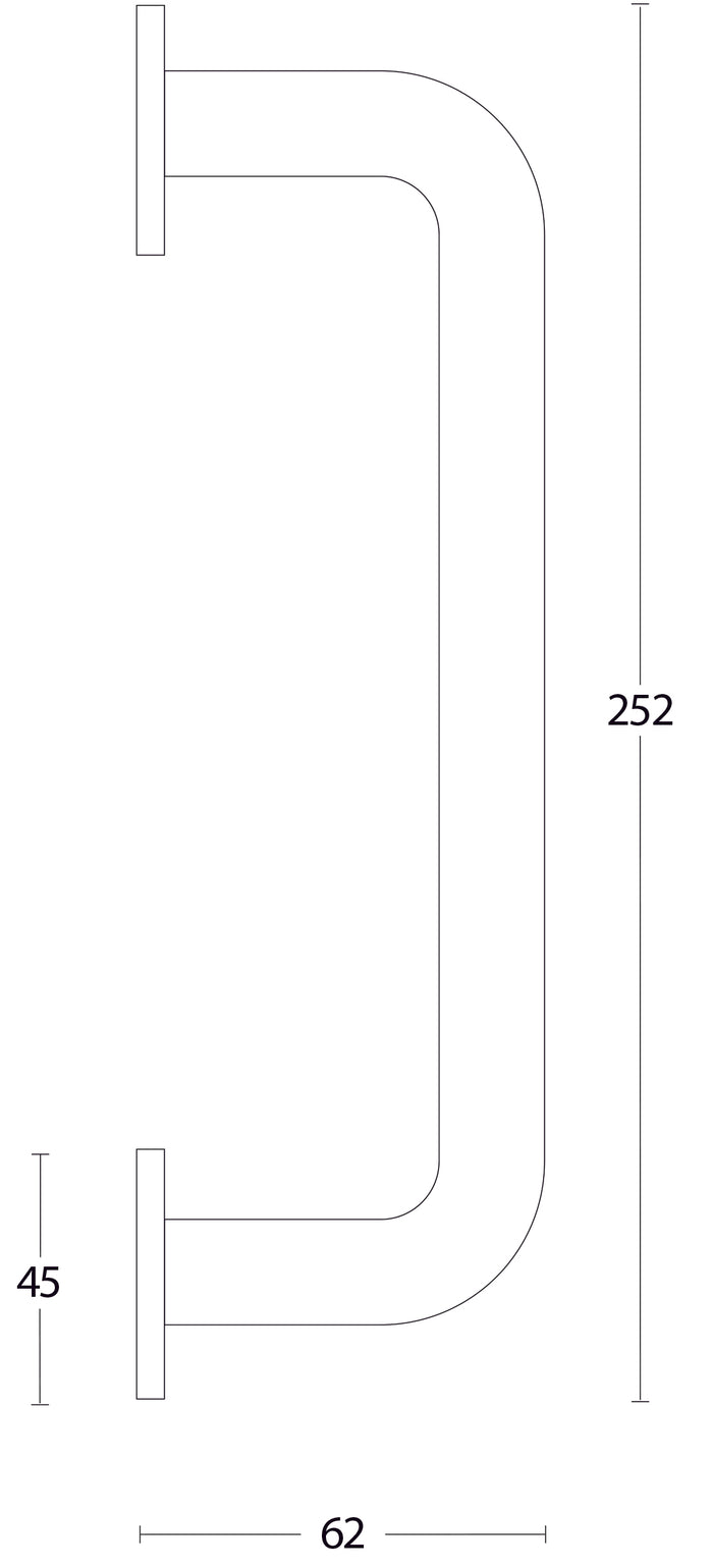 Intersteel Deurgreep op rond rozet 252 mm rvs geborsteld