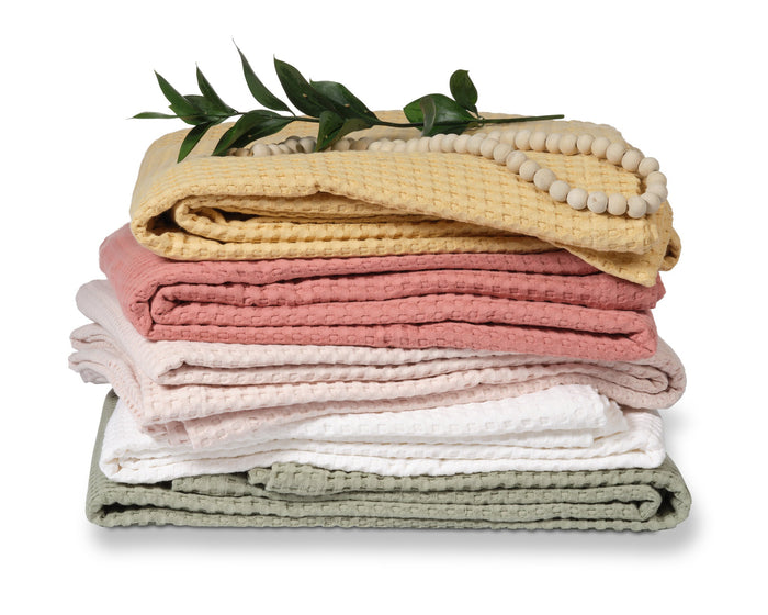 Home Pique Sprei Light Olive | 160 cm x 250 cm | Groen | Katoen