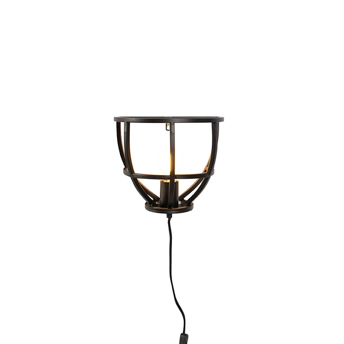 QAZQA Arthur Industriële wandlamp zwart