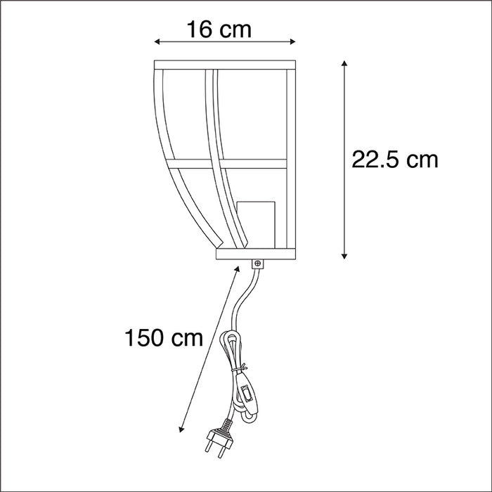 QAZQA Arthur Industriële wandlamp zwart