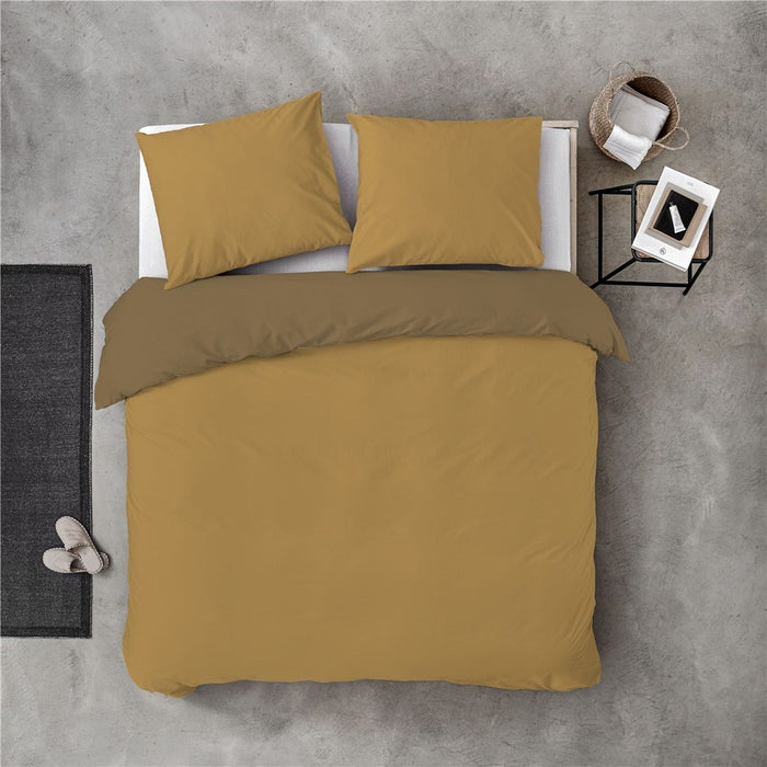 Byrklund - Dekbedovertrek Side Way - 240x220 - Geel | Mosterd