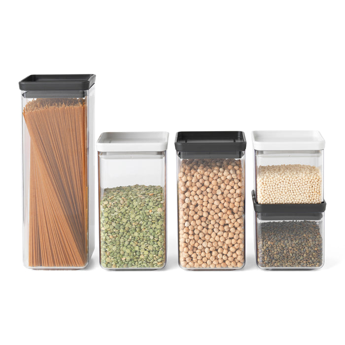 Brabantia Tasty+ Stapelbare Voorraadbus 1,6 L - Dark Grey