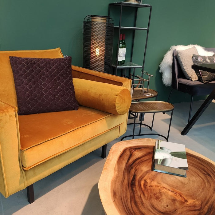 WOOOD Rodeo Classic Fauteuil - Velvet - Oker