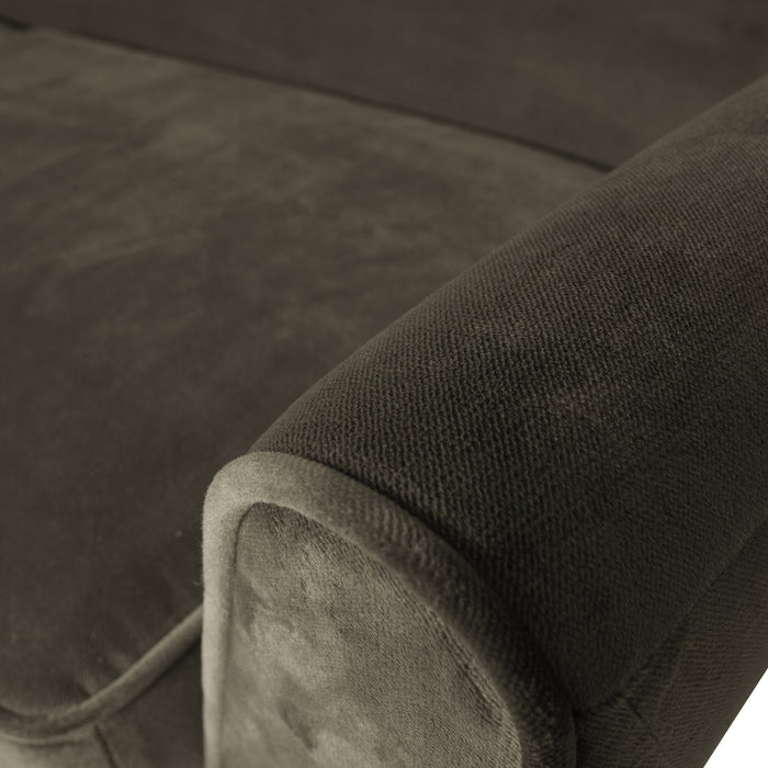 Woood Rocco 3-zitsbank - Velvet - Warm Groen