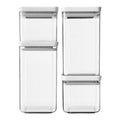 Brabantia Tasty+ Stapelbare Voorraadbus Set van 4 -  2 x 0,7 en 2 x 1,6 L - Wit