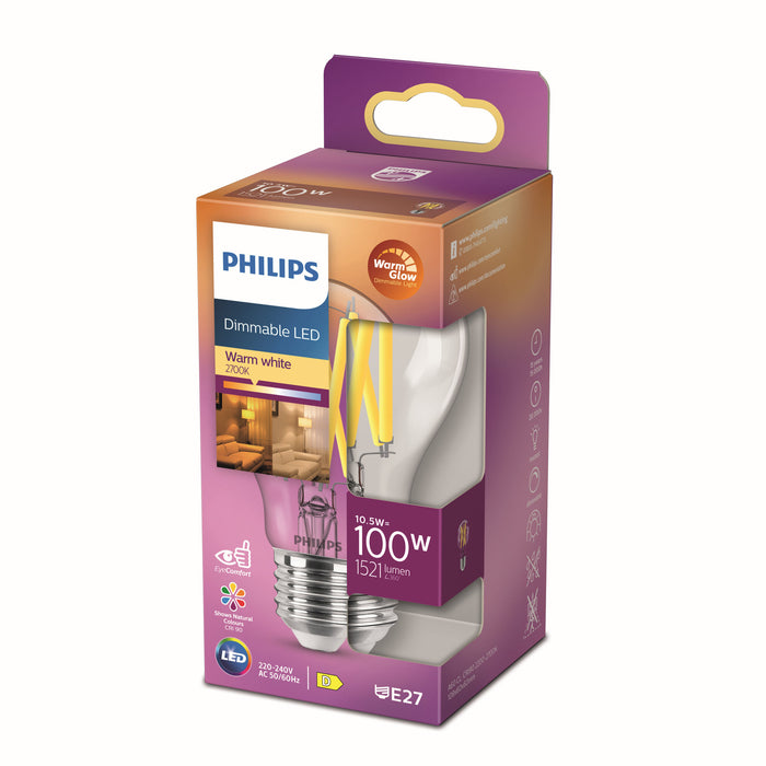 Philips LED Lamp Transparant - 100 W - E27 - Dimbaar warmwit licht