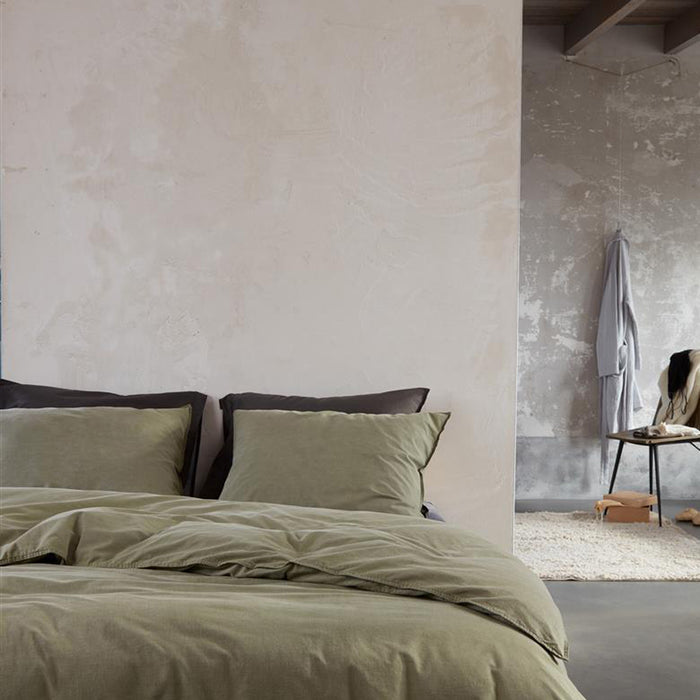 vtwonen Natural Stone Dekbedovertrek 260 x 200/220 cm - Donkergroen