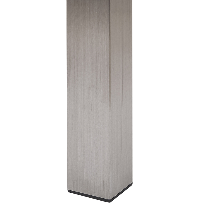 Beliani-GROSSETO -Tuinset voor 8-Licht hout|Zwart-Eucalyptushout|RVS