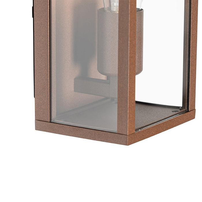QAZQA Industriële wandlamp roestbruin 26 cm IP44  - Charlois