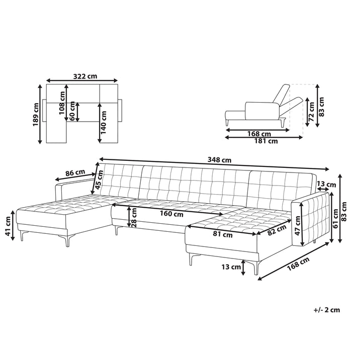 Beliani-ABERDEEN-Bank U-vormig-Wit-5 persoons-Universeel-Kunstleer