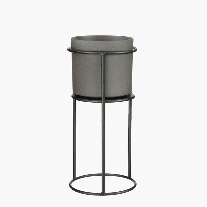 Mica Decorations Padma Plantenstandaard - H45 x Ø22 cm - Zwart