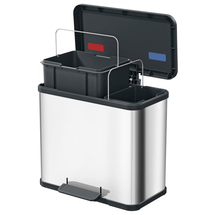 Hailo Pedaalemmer Oko Duo Plus maat L 17+9 L roestvrij staal 0630-200
