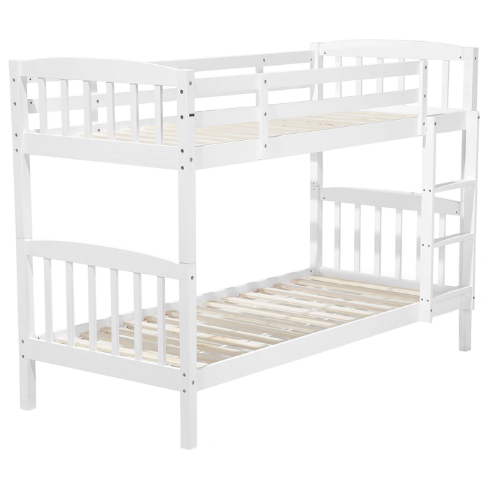 Beliani-REVIN -Stapelbed met opbergruimte-Wit-90 x 200 cm-Dennenhout