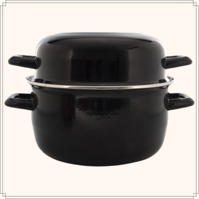 OTIX Mosselpan Mosselpot Inductie Alle warmtebronnen Zwart Emaille...