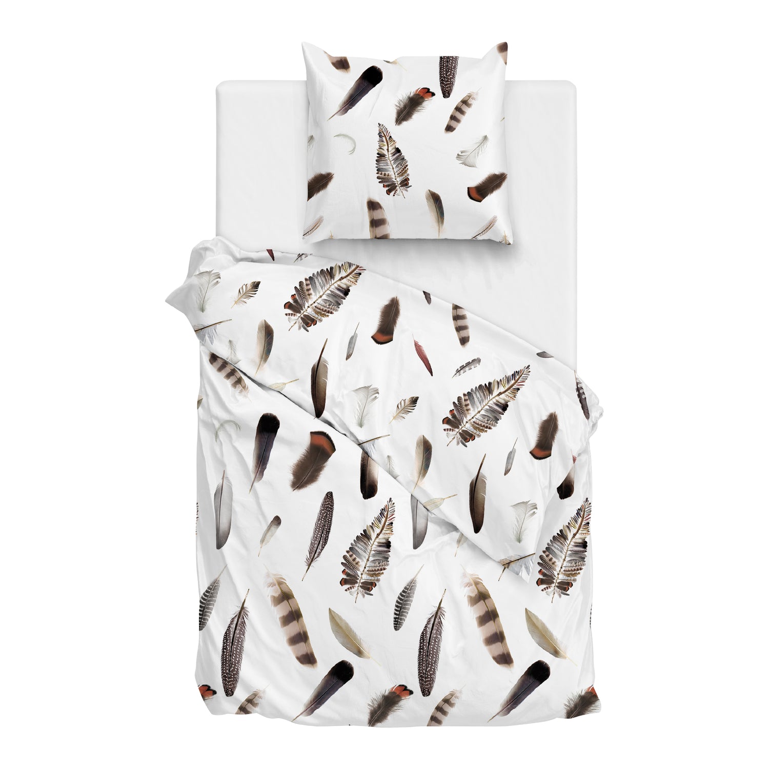 Zo! Home Chester Dekbedovertrek 140 x 200TC/220 cm - Wit/Bruin