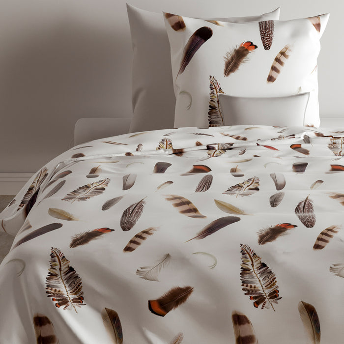 Zo! Home Chester Dekbedovertrek 140 x 200TC/220 cm - Wit/Bruin