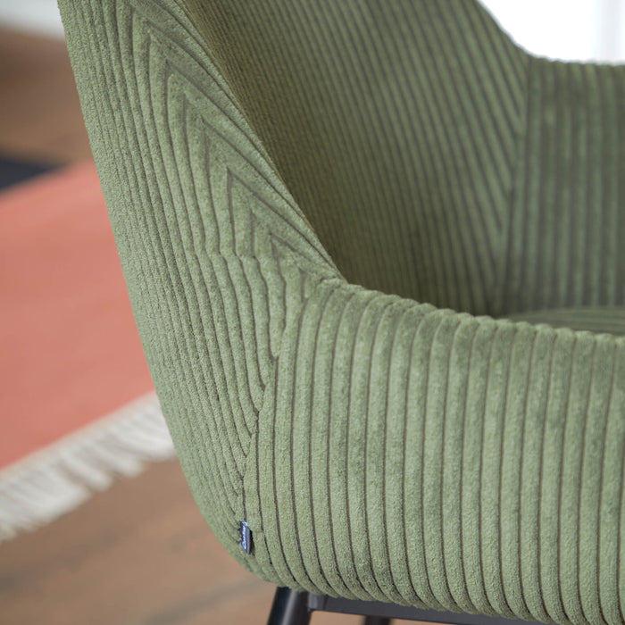 Kave Home Konna Eetkamerstoel - Donkergroen