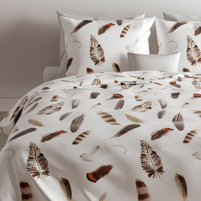 Zo! Home Chester Dekbedovertrek 240 x 200TC/220 cm - Wit/Bruin