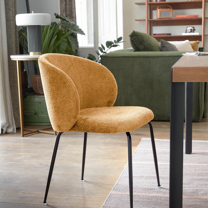 Kave Home Minna Eetkamerstoel - Mosterdgeel