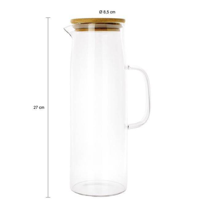Krumble Karaf met handvat en houten deksel - 1,5 L - Glas