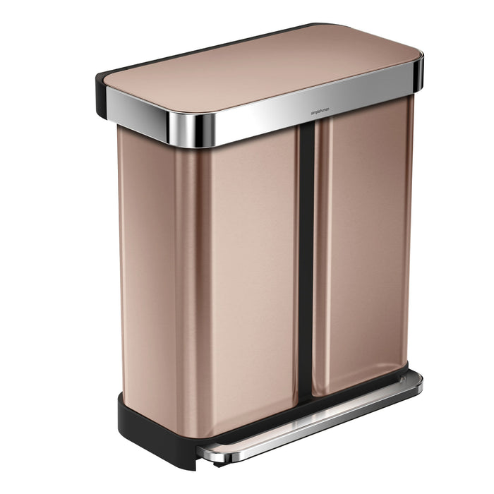 Simplehuman Rectangular Liner Pocket Pedaalemmer 58 Liter (34+24 L)