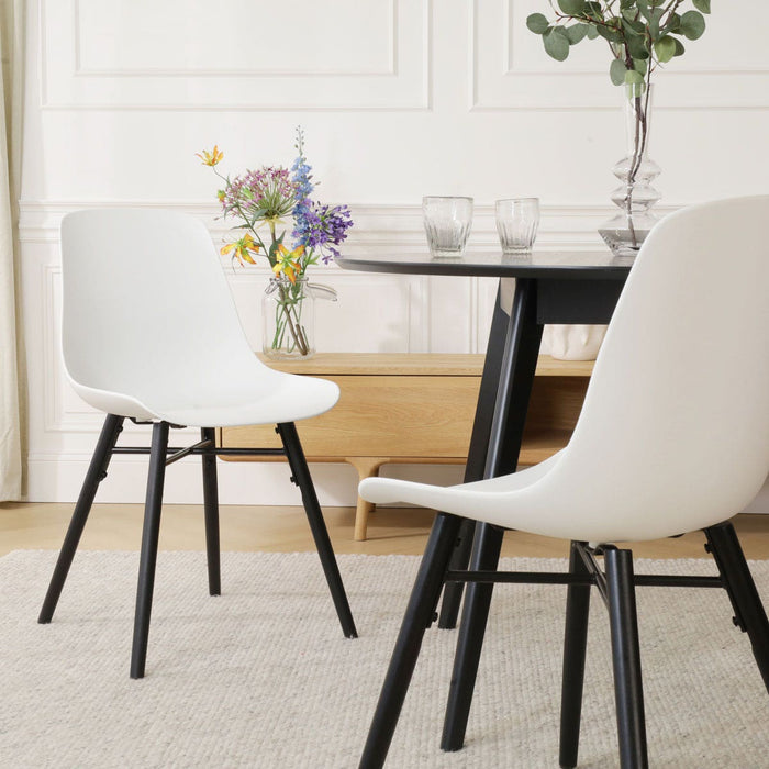 Nolon Nova-Pip Eetkamerstoel Wit - Kunststof - Zwart Onderstel
