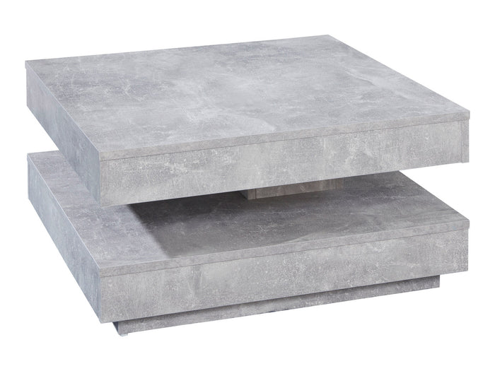 Hioshop Erano salontafel draaibaar tafelblad en 1 plank beton decor