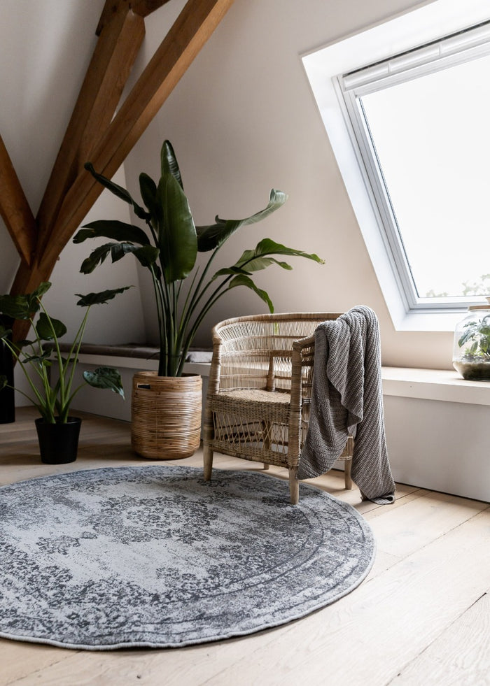 EVA Interior Vintage Vloerkleed Bloom rond Grijs