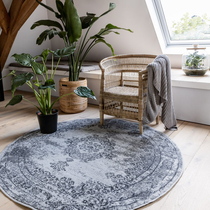 EVA Interior Vintage Vloerkleed Bloom rond Grijs
