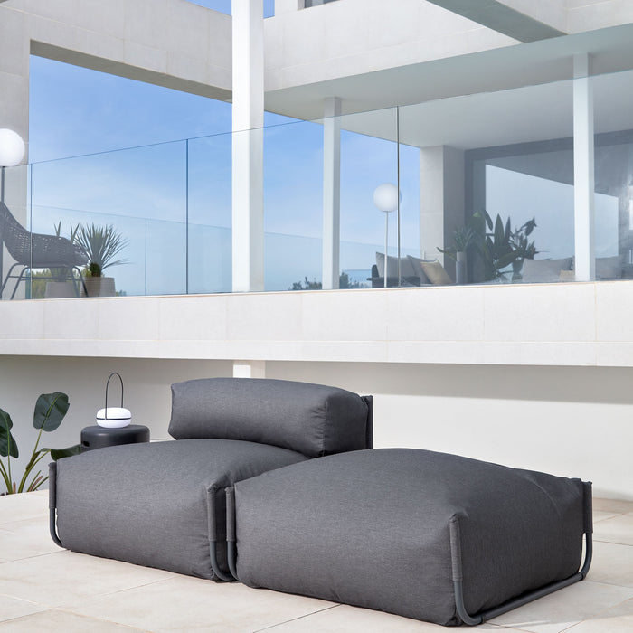 Kave Home Square Lounger - Donkergrijs - D 101 x B 101 x H 35 cm