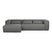 WOOOD Bean Hoekbank met Chaise Longue Links - Melange - Mid Grey