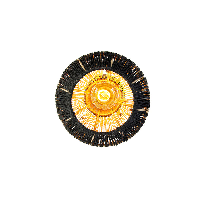 QAZQA Landelijke plafondlamp zwart met touw 19 cm - Jenthe