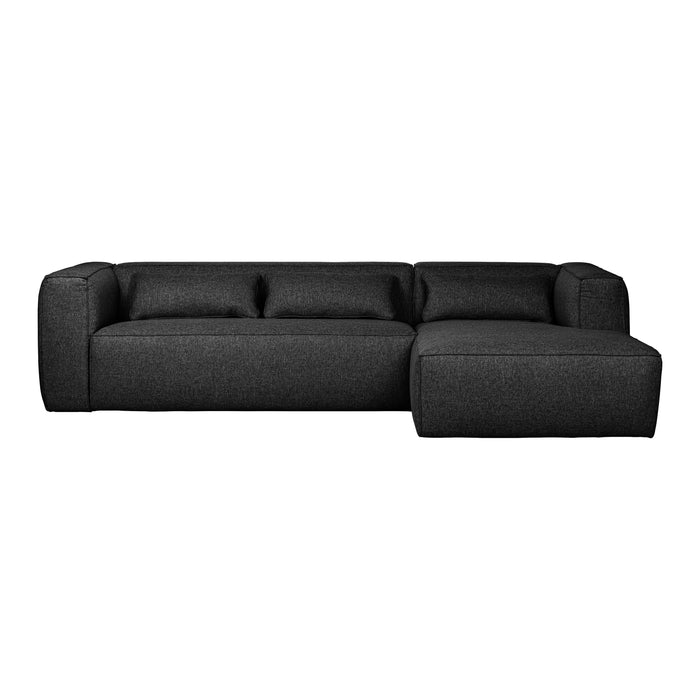 WOOOD Bean Hoekbank met Chaise Longue Rechts - Melange - Dark Grey
