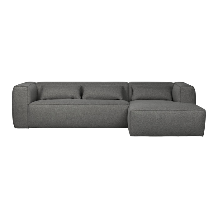 WOOOD Bean Hoekbank met Chaise Longue Rechts - Melange - Mid Grey