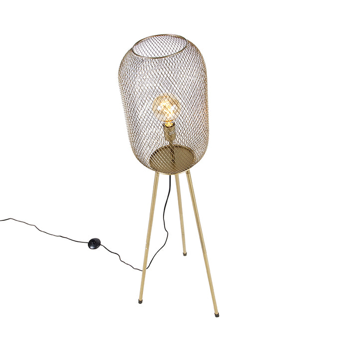 QAZQA Vloerlamp waya - Goud|messing - Modern - D 40cm