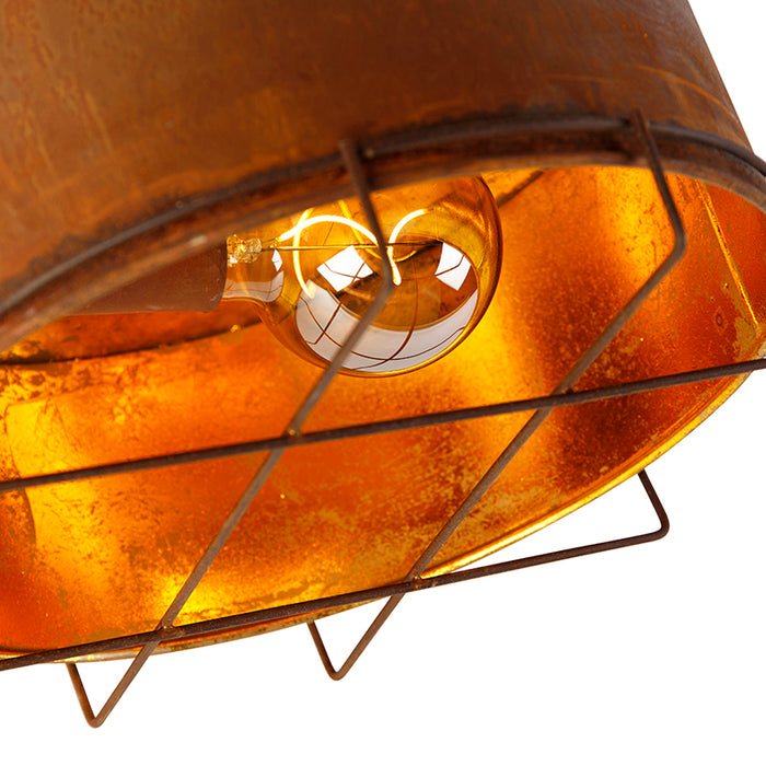 QAZQA Industriële plafondlamp roestbruin 35 cm - Barril