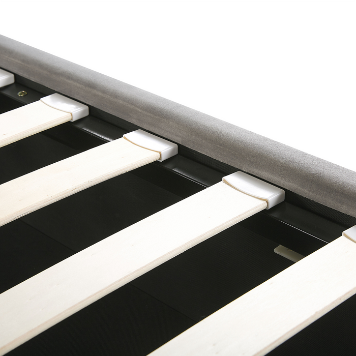 Beliani-SEZANNE -Bed met opbergruimte-Lichtgrijs-160 x 200 cm-Fluweel