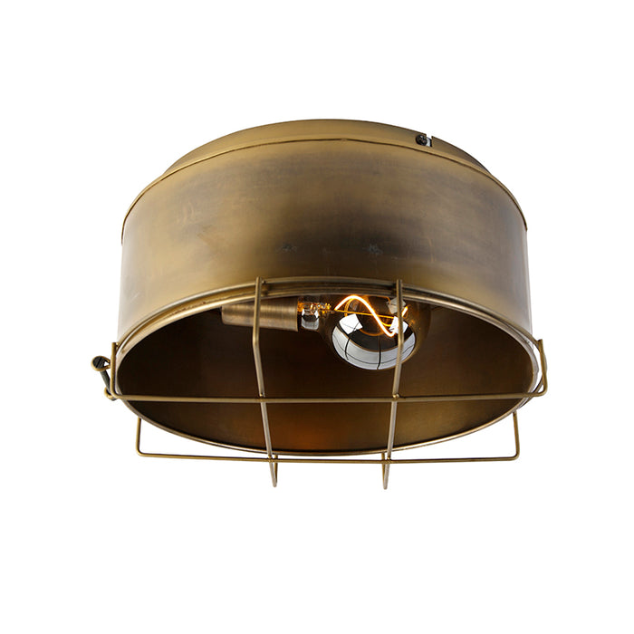 QAZQA Industriële plafondlamp brons 35 cm - Barril