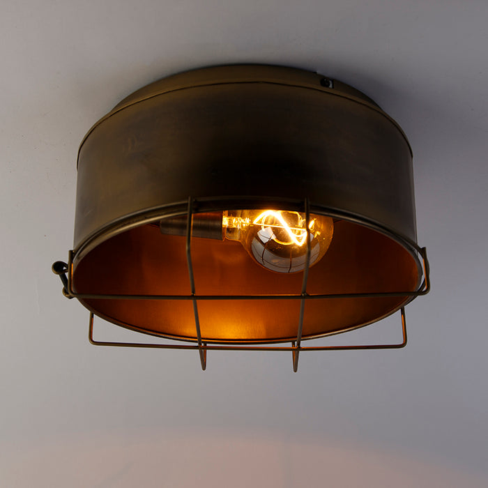 QAZQA Industriële plafondlamp brons 35 cm - Barril